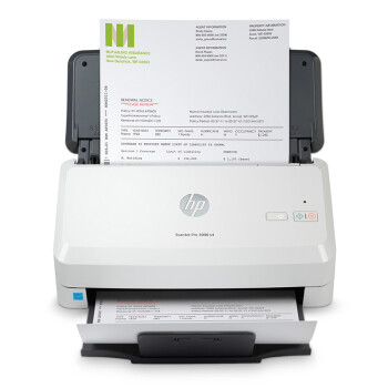 惠普/HP ScanJet Pro 3000s4 掃描儀 饋紙式A4高速高清自動雙面辦公文檔掃描儀 40ppm/80ipm U盤掃描